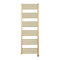 Crosswater MPRO Elektrische handdoekradiator - 140x50cm - 600 Watt - geborsteld messing (goud) MP48X13800FELEC
