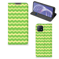 OPPO A73 5G Hoesje met Magneet Waves Green