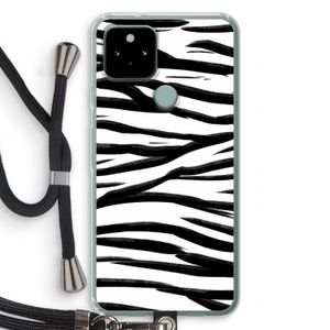 Zebra pattern: Pixel 5 Transparant Hoesje met koord