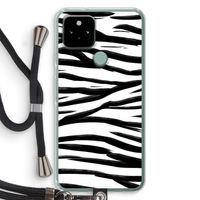 Zebra pattern: Pixel 5 Transparant Hoesje met koord
