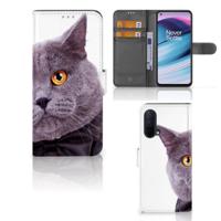 OnePlus Nord CE 5G | Telefoonhoesje | Met pasjeshouder | Kat