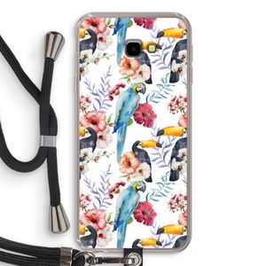 Bloemen tukan: Samsung Galaxy J4 Plus Transparant Hoesje met koord