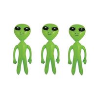 3x Opblaas aliens groen   -