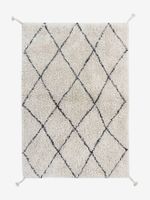 Wasbaar katoenen tapijt Mini Berbere Zwart & Wit - LORENA CANALS wit, bedrukt
