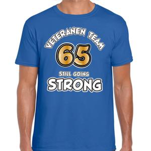 Cadeau T-shirt voor heren - veteranen team - blauw - verjaardag - 65 jaar