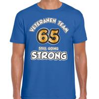 Cadeau T-shirt voor heren - veteranen team - blauw - verjaardag - 65 jaar