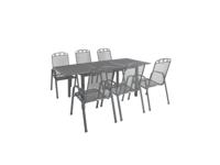 Greemotion Tuinset Toulouse (Uitschuifbare tafel + 6 stapelstoelen, 140-200 x 74 x 90 cm)