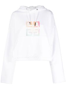 Givenchy hoodie crop à logo imprimé - Blanc