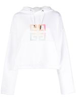 Givenchy hoodie crop à logo imprimé - Blanc