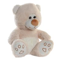 Items speelgoed Teddybeer knuffeldier - zachte pluche - 30 cm zittend - beige   -