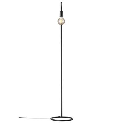 Minimalistische vloerlamp zwart met E27 fitting stekker en schakelaar &apos;Paco&apos;