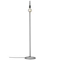 Minimalistische vloerlamp zwart met E27 fitting stekker en schakelaar &apos;Paco&apos;