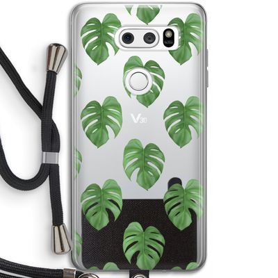 Monstera leaves: LG V30 Transparant Hoesje met koord