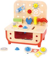 Tooky toy Educatieve Houten Speelgoed Werkbank 31-delig - thumbnail