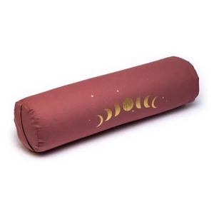 Yogi & Yogini Yoga Bolster Oudroze Rond Katoen – Maanfasen – 60 x 16 cm