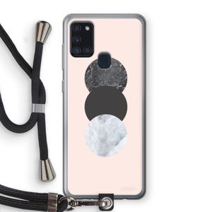 Marmeren cirkels: Samsung Galaxy A21s Transparant Hoesje met koord