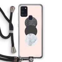 Marmeren cirkels: Samsung Galaxy A21s Transparant Hoesje met koord