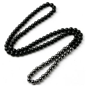 Memphis kralen ketting Heren Onyx Hematiet Zwart- 85cm