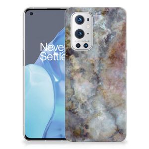 OnePlus 9 Pro TPU Siliconen Hoesje Marmer Grijs