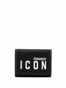 DSQUARED2 portefeuille à logo Icon imprimé - Noir