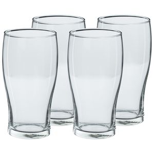 Set van 20x stuks grote bierglazen pint transparant 570 ml - 9 x 16 cm