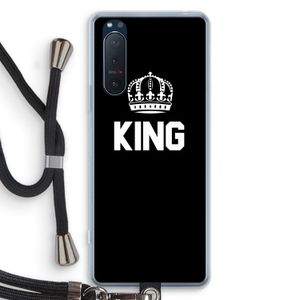 King zwart: Sony Xperia 5 II Transparant Hoesje met koord