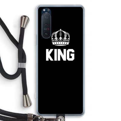 King zwart: Sony Xperia 5 II Transparant Hoesje met koord