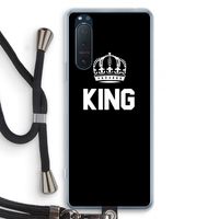 King zwart: Sony Xperia 5 II Transparant Hoesje met koord