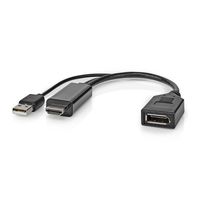 HDMI©-Adapter | HDMI© Connector | DisplayPort Male | Vernikkeld | Recht | PVC | Zwart | 1 Stuks - thumbnail