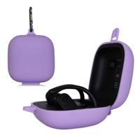 Effen kleur silicone draadloze Bluetooth oortelefoon beschermende case voor beats Power beats Pro (licht paars)