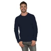 Lange mouwen/longsleeve stretch t-shirt - navy blauw - heren - Herenkleding - thumbnail