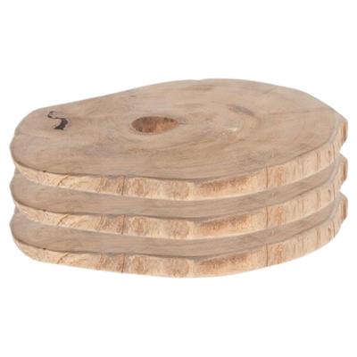 Boomschijf - 3x - 23 x 2 cm - Teak hout - kaarsenbord - serveerplank - woondecoratie Boomschijf - 3x - 23 x 2 cm - Teak hout - kaarsenbord - serveerplank - woondecoratie
