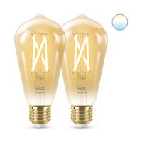 WiZ Filament amber ST64 E27 x2 ledlamp Wifi + Bluetooth protocol, 2 stuks