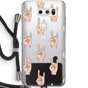 Rock: LG V30 Transparant Hoesje met koord