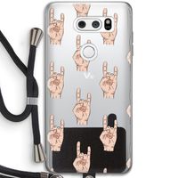 Rock: LG V30 Transparant Hoesje met koord