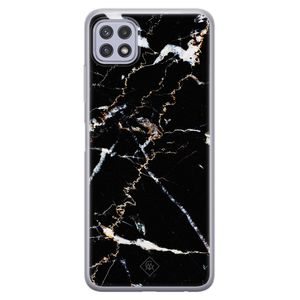 Samsung Galaxy A22 5G siliconen hoesje - Marmer zwart