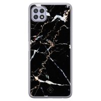 Samsung Galaxy A22 5G siliconen hoesje - Marmer zwart Samsung Galaxy A22 5G siliconen hoesje - Marmer zwart