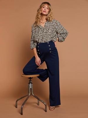 Zwangerschapshemd met luipaardmotief ecru