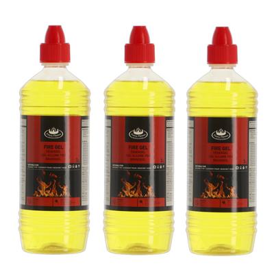 Fancy Flames Vuurgel/brandgel - 3x - 1 liter - gelhaarden/vuurpotten - binnen en buiten