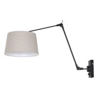 Steinhauer Wandlamp prestige chic 8188 zwart kap linnen grijs