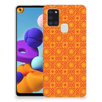 Samsung Galaxy A21s TPU bumper Batik Oranje - thumbnail