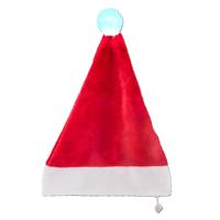 Feeric Christmas Kerstmuts - rood - met verlichte pompon - D60 x 30 cm - polyester - voor volwasse