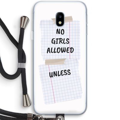 No Girls Allowed Unless: Samsung Galaxy J3 (2017) Transparant Hoesje met koord