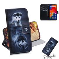 Wolf en hond patroon gekleurde tekening horizontale Flip lederen case voor Xiaomi Redmi opmerking 6/Redmi opmerking 6 Pro met houder & card slots & p