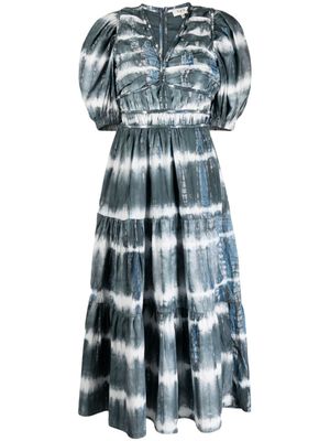 Sea Midi-jurk met tie-dye print - Blauw