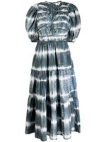Sea Midi-jurk met tie-dye print - Blauw - thumbnail