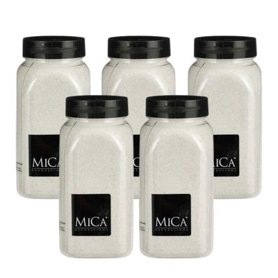 Mica Decorations decoratie zand - 5x - 1 kg - 650ml - wit - hobby zandkorrels Mica Decorations decoratie zand - 5x - 1 kg - 650ml - wit - hobby zandkorrels