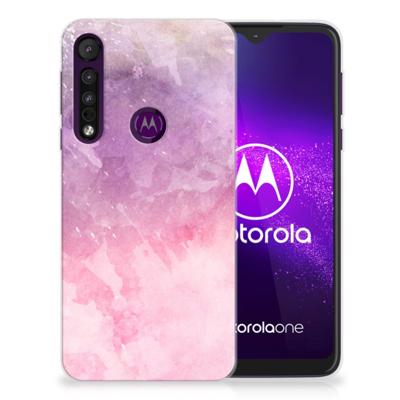 Smartphone hoesje Motorola One Macro Pink Purple Paint