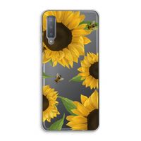 Sunflower and bees: Samsung Galaxy A7 (2018) Transparant Hoesje