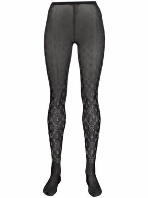 Philipp Plein collants à motif monogrammé - Noir
